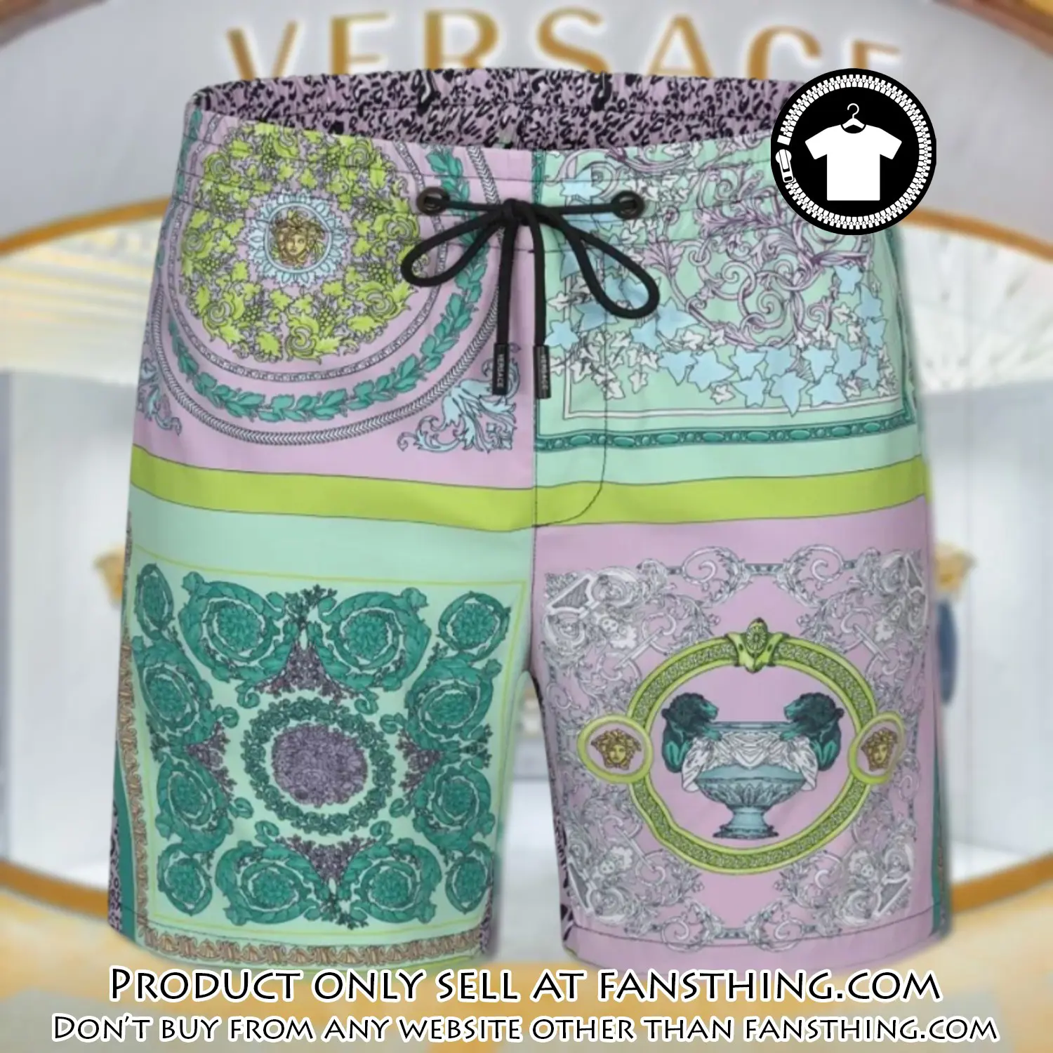 Versace 3d luxury new all over print shorts pants for men fst5705908